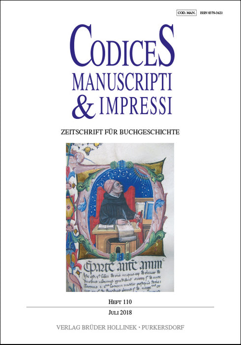 Codices Manuscripti & Impressi 110 (2018)