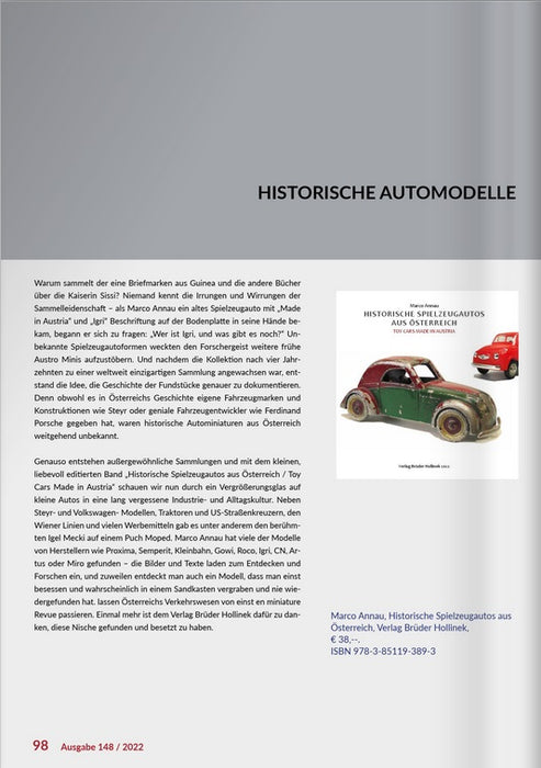 Historische Spielzeugautos aus Österreich / Toy Cars Made in Austria