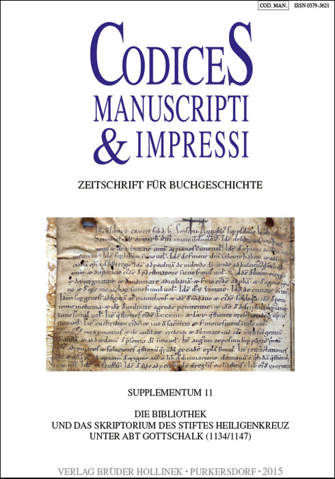 Codices Manuscripti & Impressi Supplement 11 (2015)
