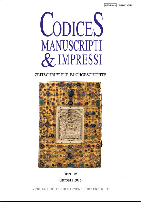 Codices Manuscripti & Impressi 105 (2016)
