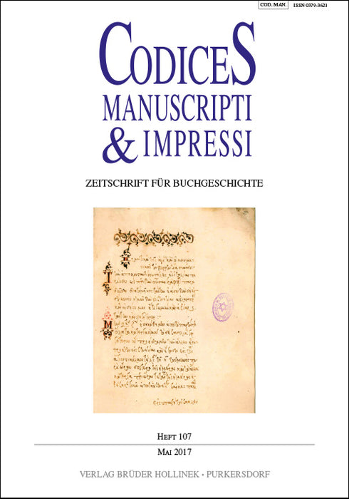 Codices Manuscripti & Impressi 107 (2017)