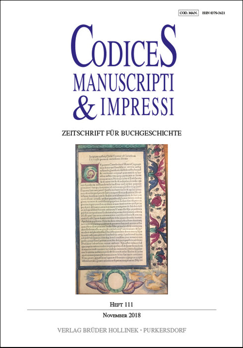 Codices Manuscripti & Impressi 111 (2018)