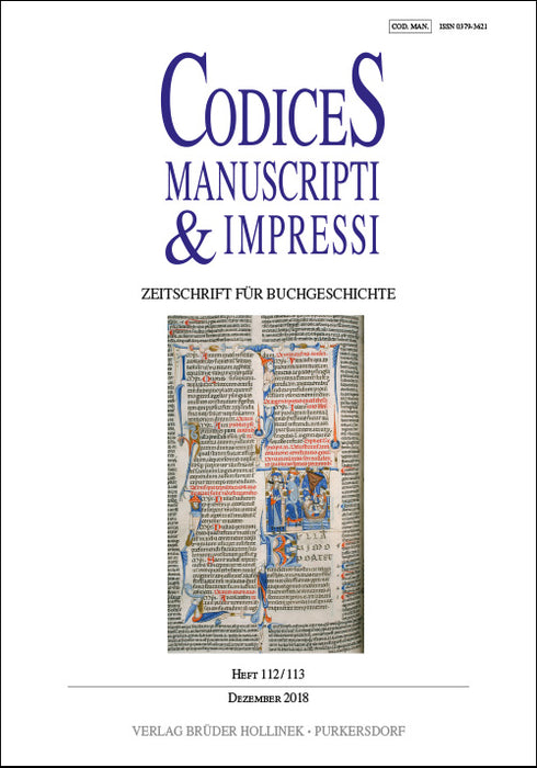 Codices Manuscripti & Impressi 112/113 (2018)