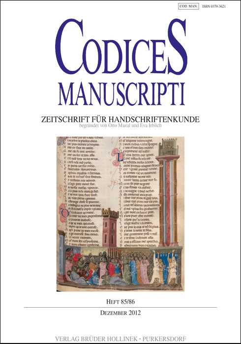 Codices Manuscripti & Impressi 85/ 86 (2012)