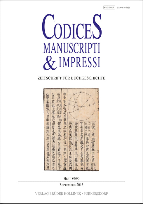 Codices Manuscripti & Impressi 89/ 90 (2013)